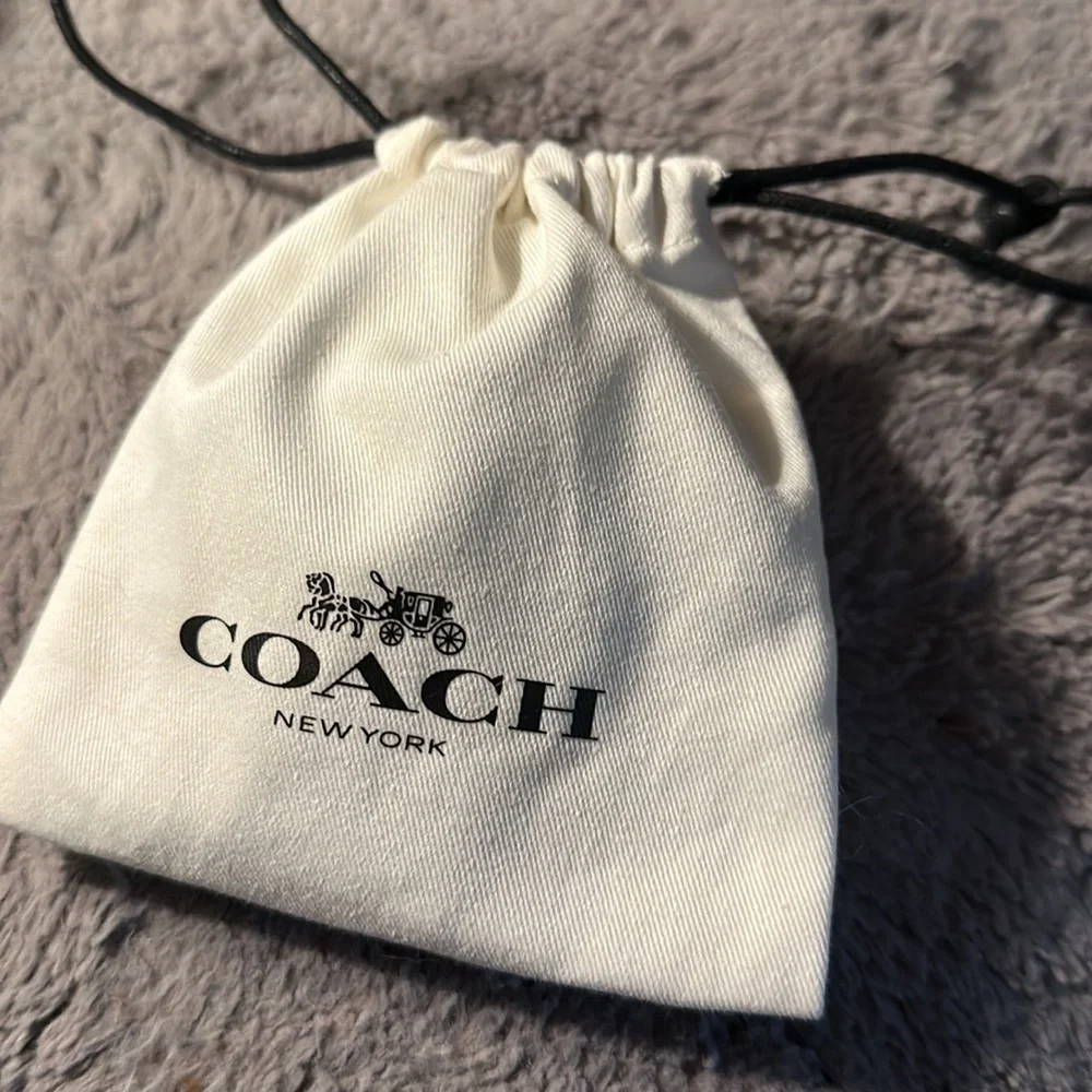 Silver Coach Post Earrings - Dangling “C” - pretty and petite - new/ gift bag - Picture 6 of 7